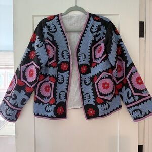 Blue, Lilac and Pink Etsy-Made Jacket with Cotton Lining